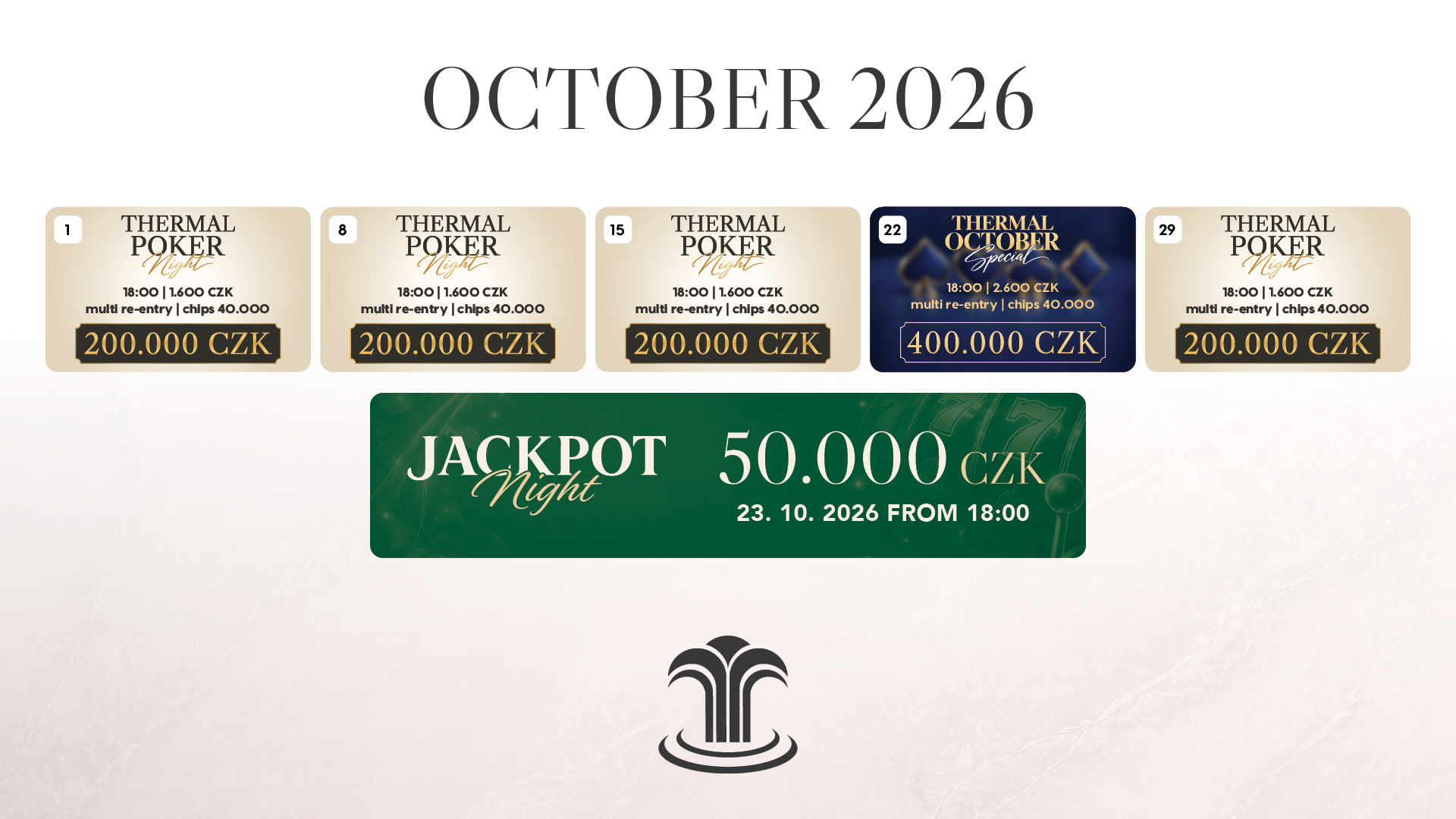 Poker in October 2026 at Casino Thermal